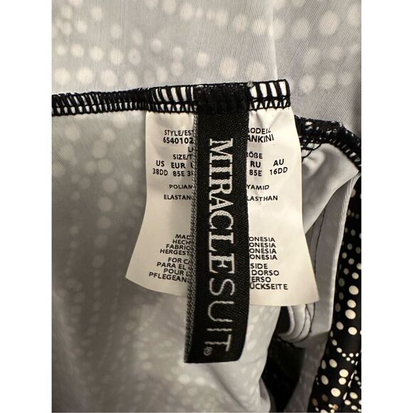 NWT Miraclesuit Women's Swim Black Bronze Plunge Underwired Tankini Top Size 38D - Picture 9 of 12